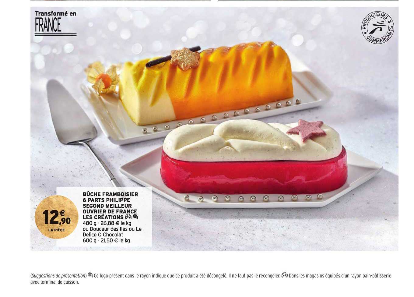 bûche framboisier 6 parts philippe segond meilleur ouvrier de france les créations