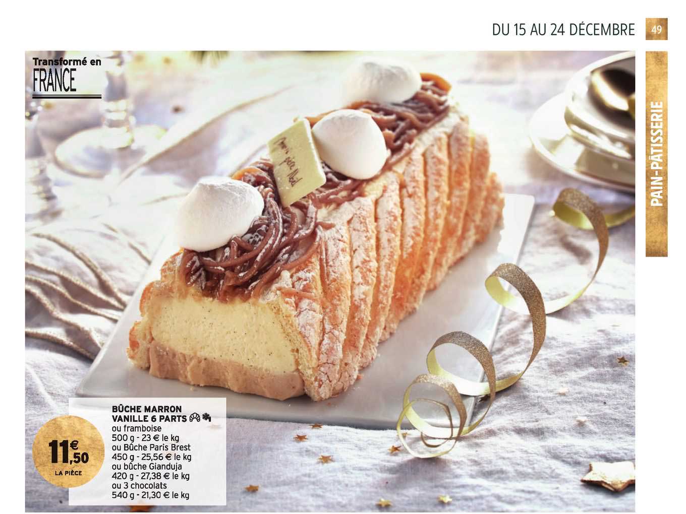 Bûche Marron Vanille 6 Parts