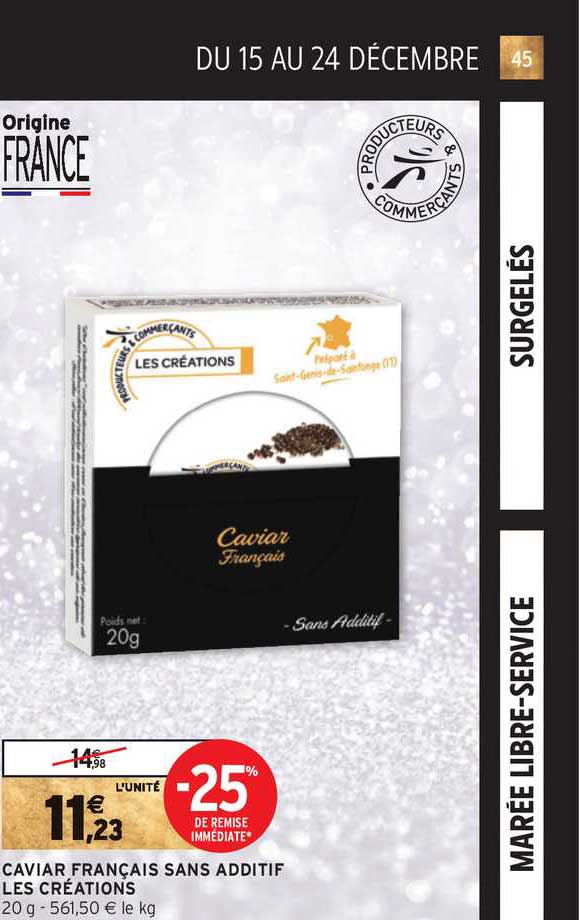 caviar français sans additif les créations