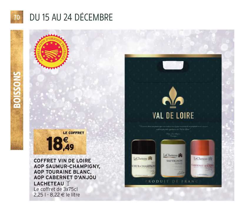 coffret vin de loire aop saumur champigny aop touraine blanc aop cabernet d'anjou lacheteau