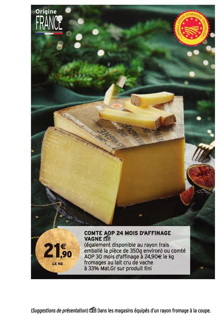 comte aop 24 mois d'affinage vagne