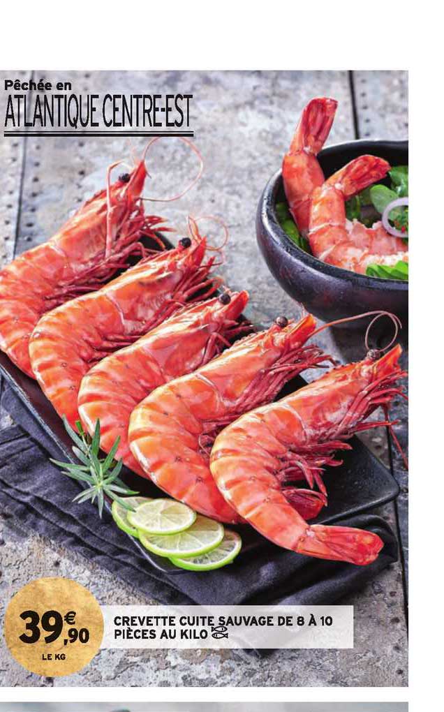 crevette cuite sauvage de 8 à 10 pièces au kilo