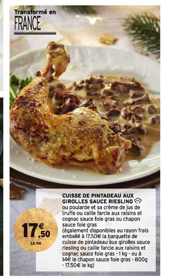 Cuisse De Pintadeau Aux Girolles Sauce Riesling