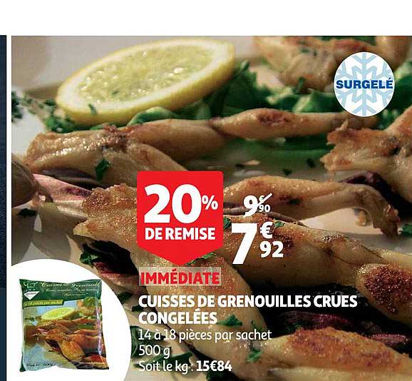 cuisses de grenouilles crues congelées 20% de remise immédiate