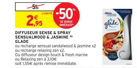 diffuseur sense & spray sensualwood & jasmine glade