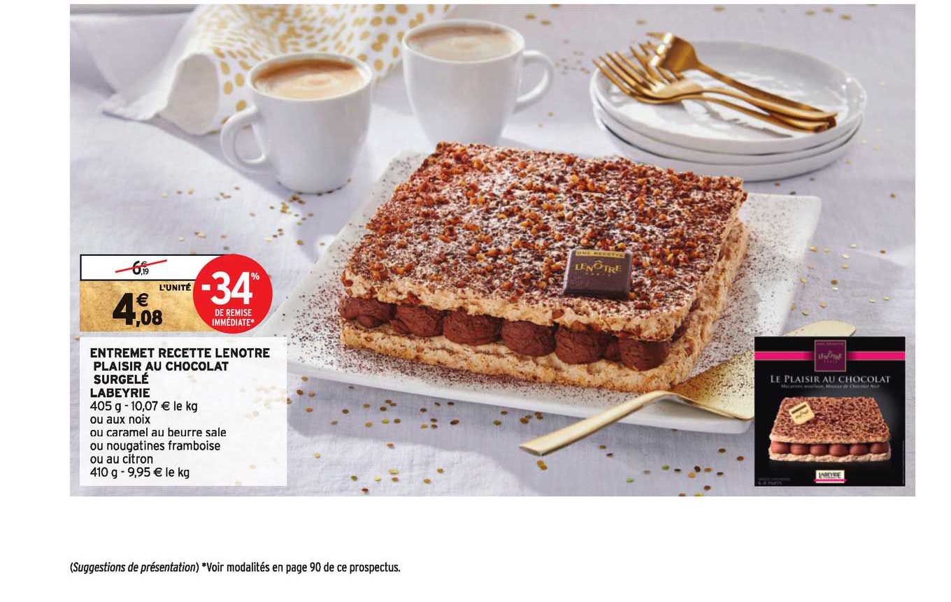 entremet recette lenôtre plaisir au chocolat surgelé labeyrie -34% de remise immédiate