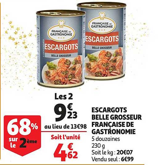 escargots belle grosseur française de gastronomie
