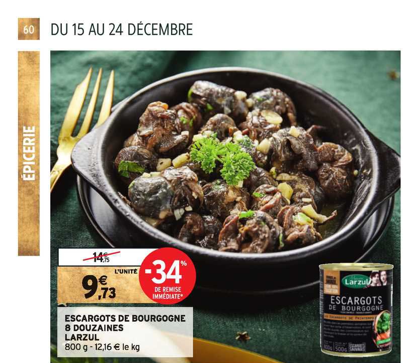 escargots de bourgogne 8 douzaines larzul -34% de remise immédiate