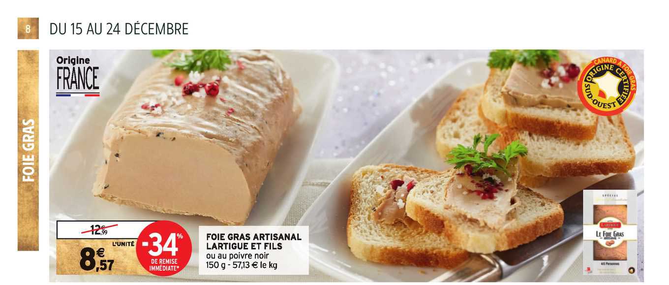 foie gras artisanal lartigue et fils -34% de remise immédiate