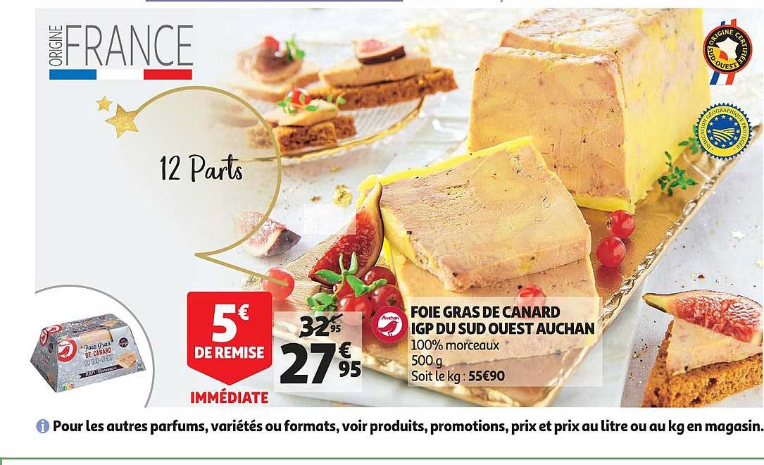 foie gras de canard igp du sud ouest auchan
