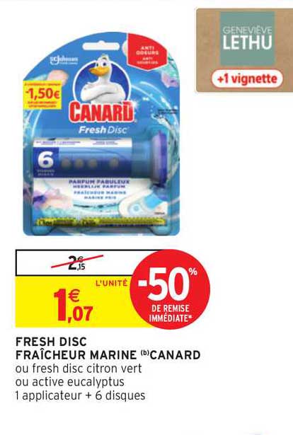 fresh disc fraîcheur marine canard -50% de remise immédiate