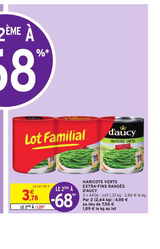 haricots verts extra-fins rangés d'aucy