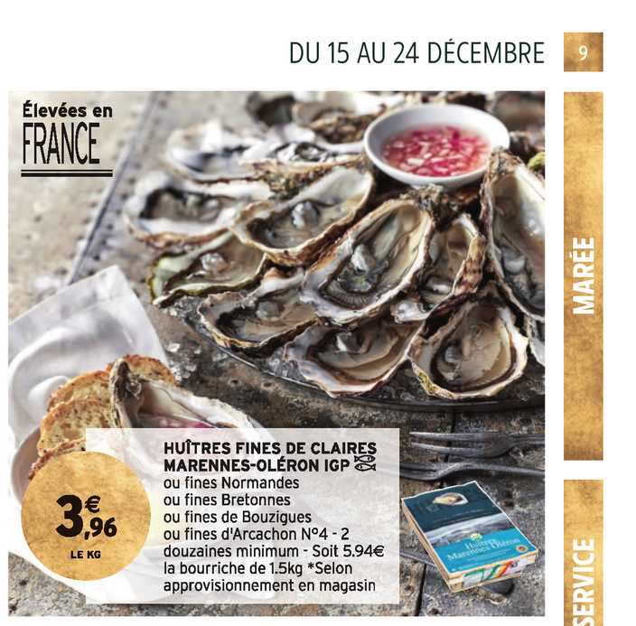 huîtres fines de claires marennes oléron igp