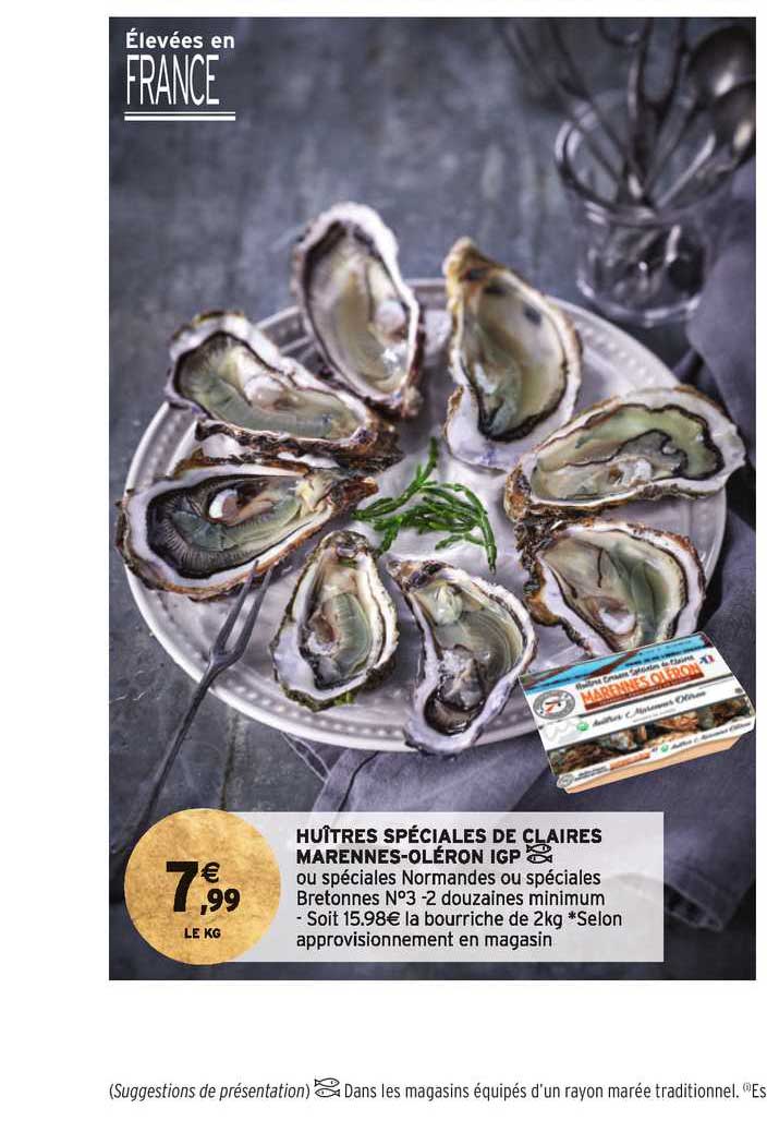 huîtres spéciales de claires marennes oléron igp