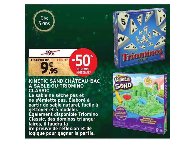 kinetic sand château-bac à sable ou triomino classic