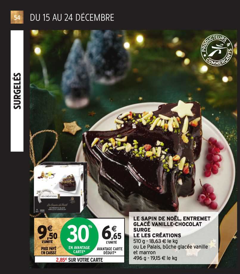 le sapin de noël entremet glacé vanille chocolat surge le les créations