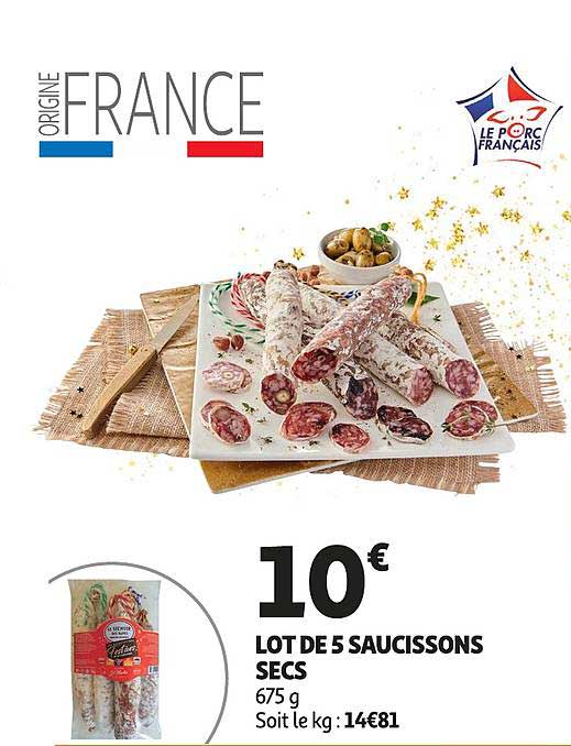 Lot De 5 Saucissons Secs