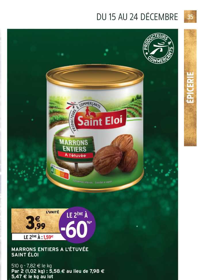 marrons entiers à l'étuvée saint éloi