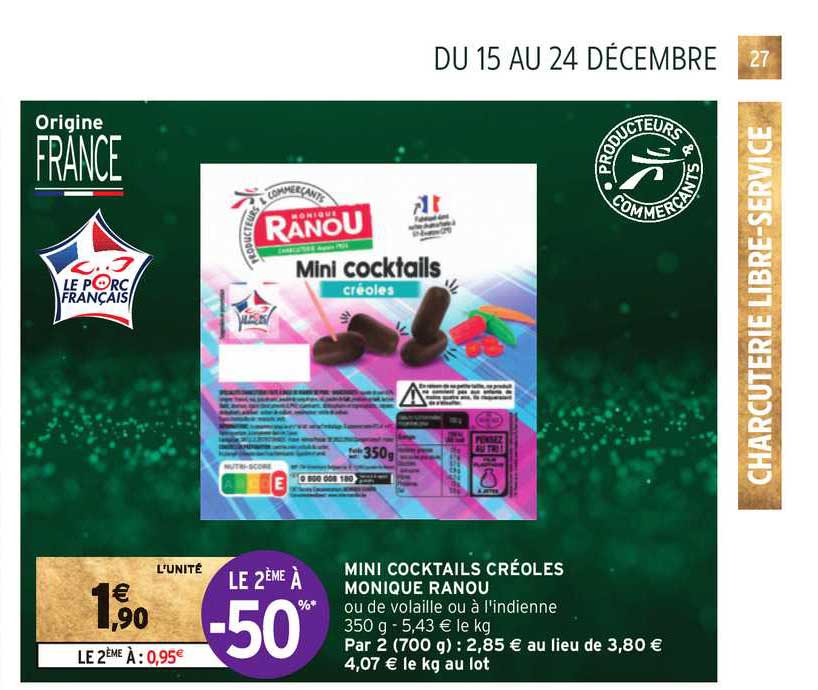 mini cocktails créoles monique ranou le 2ème à -50%