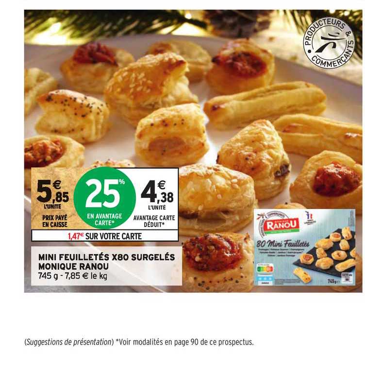 mini feuilletés x80 surgelés monique ranou
