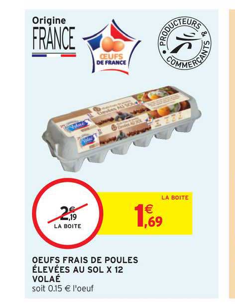 œufs frais de poules élevées au sol x12 volaé
