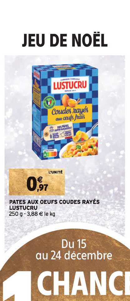 Pâtes Aux œufs Coudes Rayés Lustucru