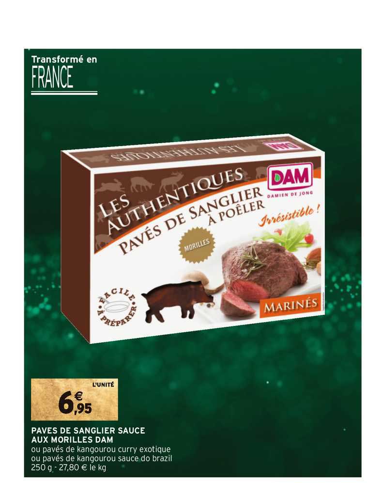 pavés de sanglier sauce aux morilles dam