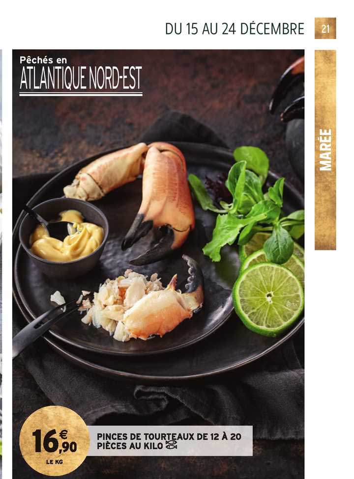 pinces de tourteaux de 12 à 20 pièces au kilo