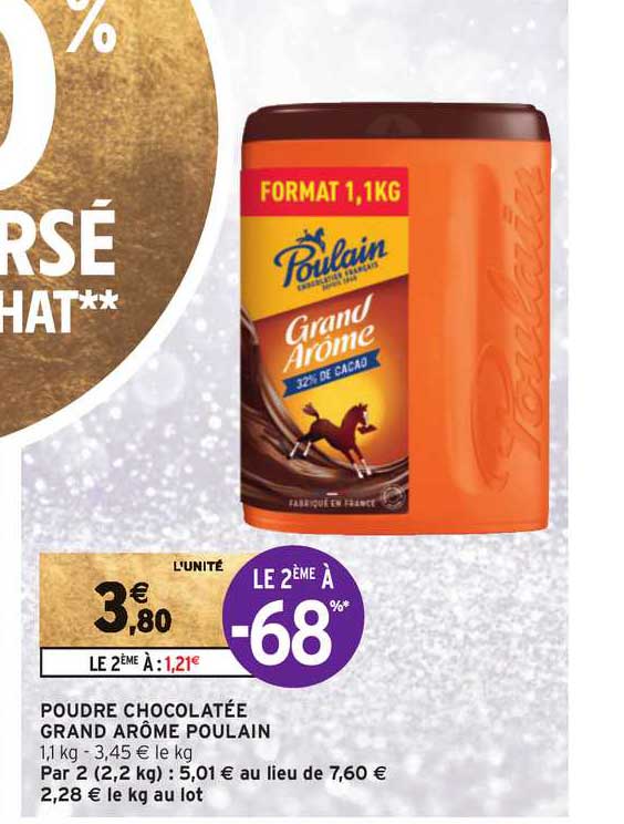 poudre chocolatée grand arôme poulain