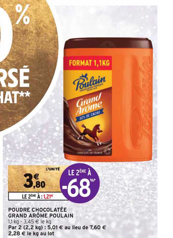 poudre chocolatée grand arôme poulain le 2ème à -68%