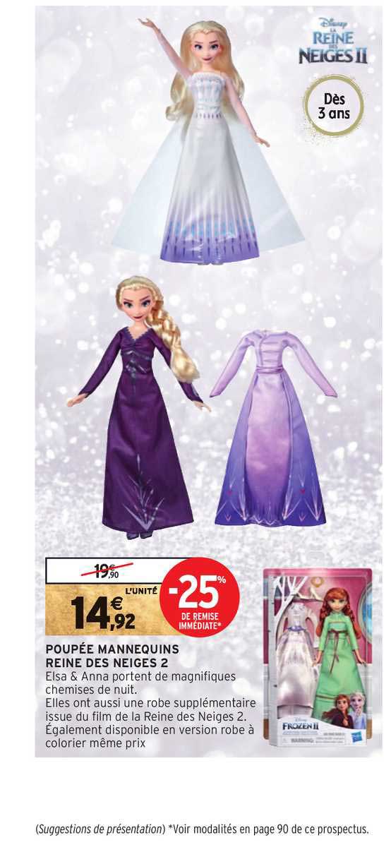 poupée mannequins reine des neiges 2 -25% de remise immédiate