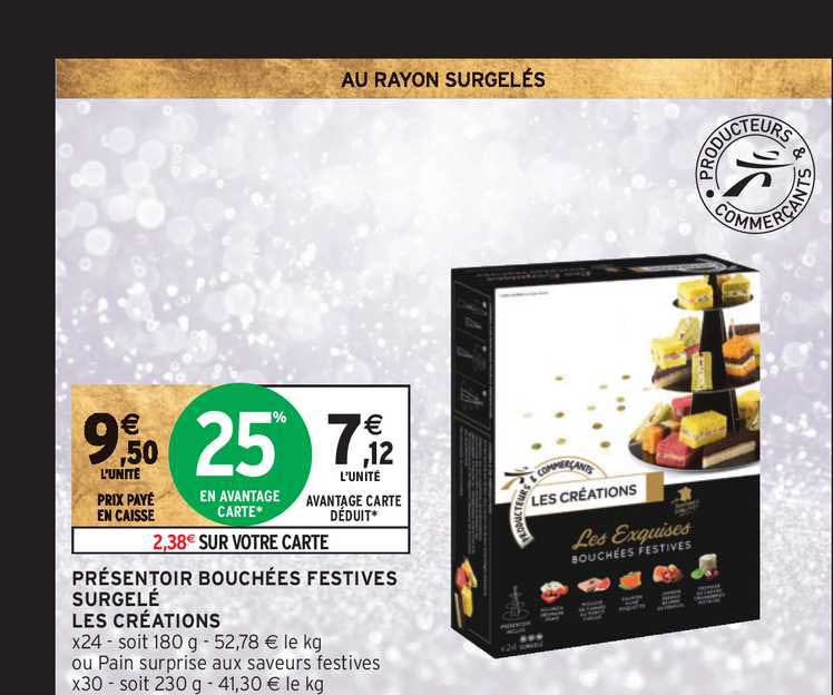 présentoir bouchées festives surgelé les créations