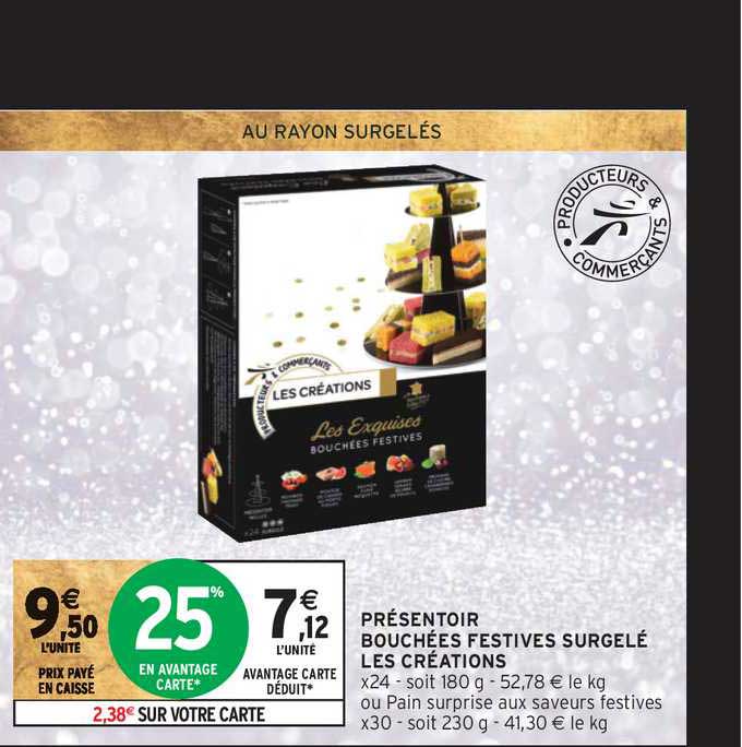 présentoir bouchées festives surgelé les créations
