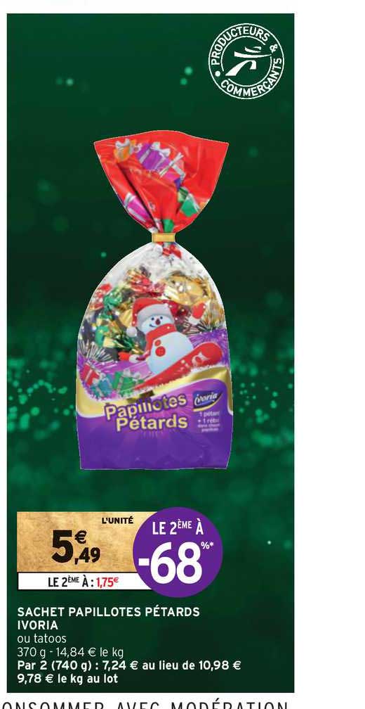 sachet papillotes pétards ivoria