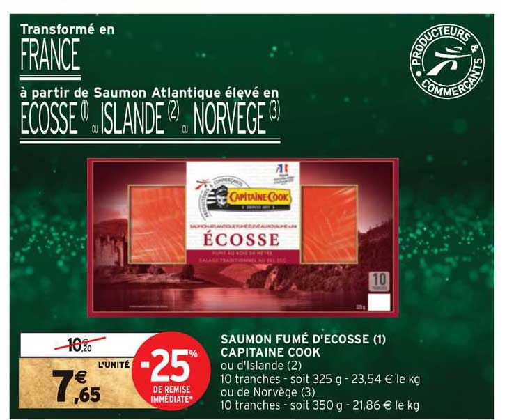 Saumon Fumé D'ecosse Capitaine Cook -25% De Remise Immédiate