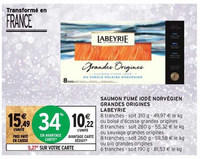 saumon fumé iodé norvégien grandes origines labeyrie