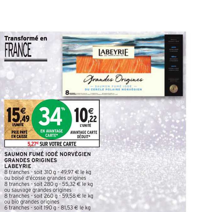saumon fumé iodé novégien grandes origines labeyrie
