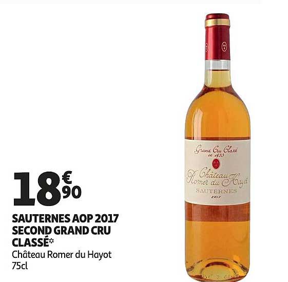 sauternes aop 2017 second grand cru classé
