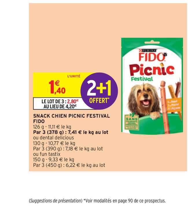 snack chien picnic festival fido 2+1 offert