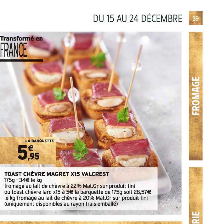 toast chèvre magret x15 valcrest