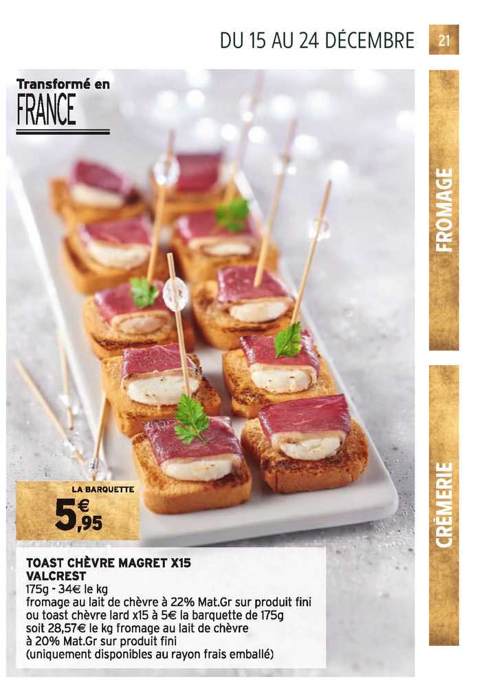 toast chèvre magret x15 valcrest