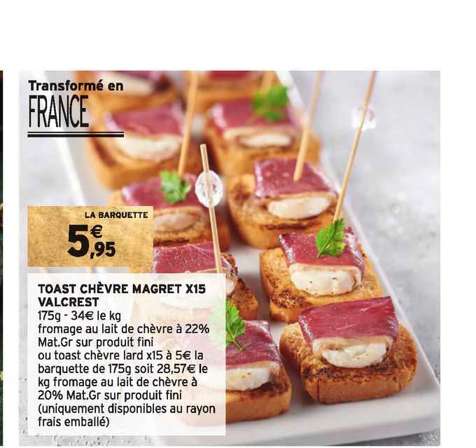 toast chèvre magret x15 valcrest