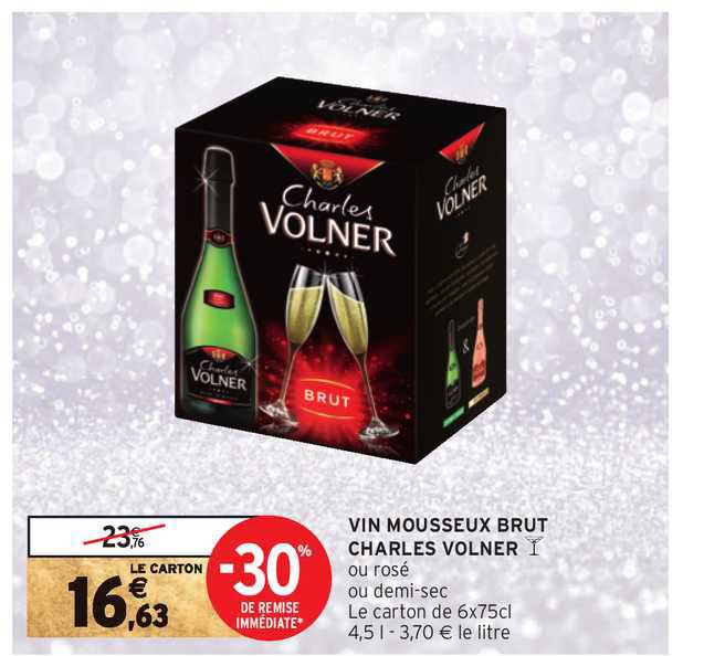 Vin Mousseux Brut Charles Volner -30% De Remise Immédiate