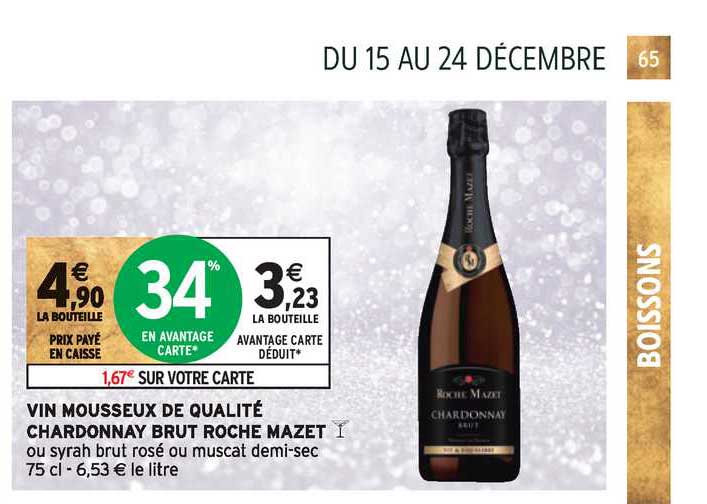 vin mousseux de qualité chardonnay brut roche mazet