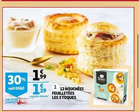 12 bouchées feuilletées les 3 toques
