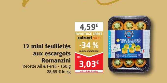 12 mini feuilletés aux escargots romanzini