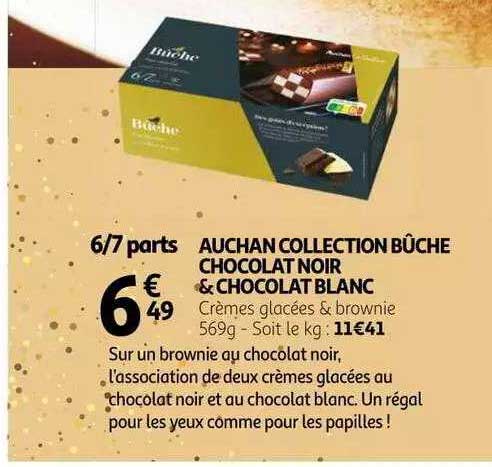 aucha collection bûche chocolat noir & chocolat blanc