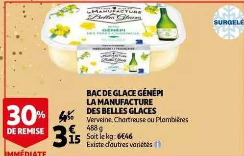 bac de glace génépi la manufacture des belles glaces