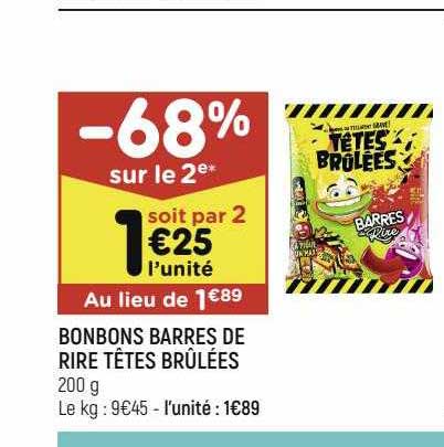 bonbons barres de rire têtes brûlées