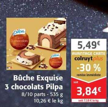 Bûche Exquise 3 Chocolats Pilpa